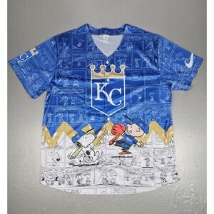Kansas City Royals x Peanuts Snoopy Baseball Jersey Adult XL Giveaway RARE